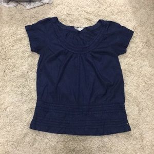 American eagle silk blend navy blouse